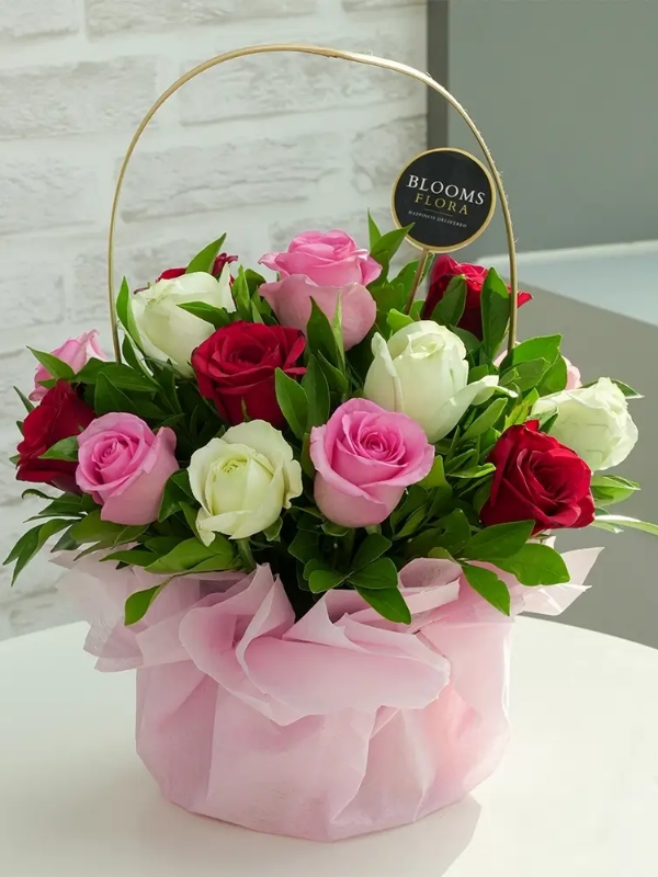  Send Flowers to Alanya - Basketful of Colorful Roses