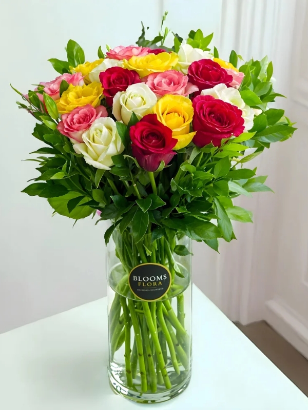  Alanya Florists - Colorful Roses in a Vase