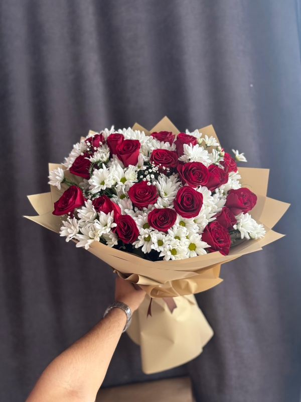  Alanya Florists - 21 ADET KIRMIZI BUKET PAPATYA
